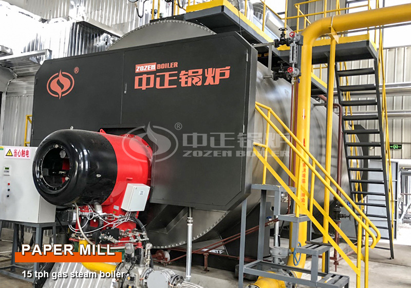 15 Tph Three Pass Gas Steam Boiler in Paper Plant - ZOZEN China Factory